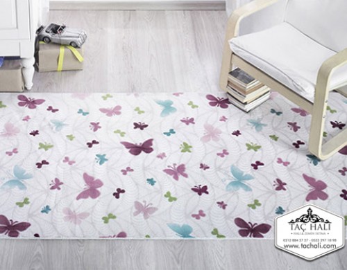 Kaymaz Taban Yolluk Kelebek Krem Kaymaz Taban Yolluk Kelebek Krem