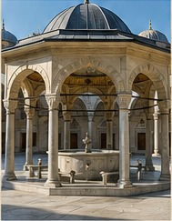 Cami avlusunda şadırvan